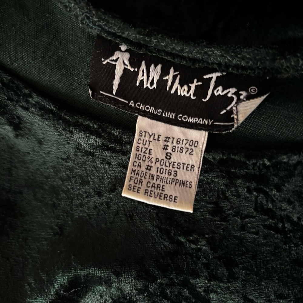 Vintage 1990s ALL THAT JAZZ Dark Green Crushed Velvet Midi Dress / 8 - Picture 13 of 13